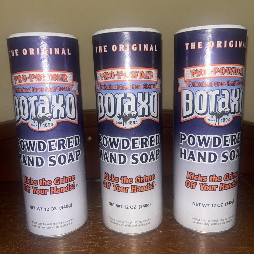 (3) Boraxo Powdered Hand Soap Pro Power The Original 12 oz 2, New Sealed 1, Open